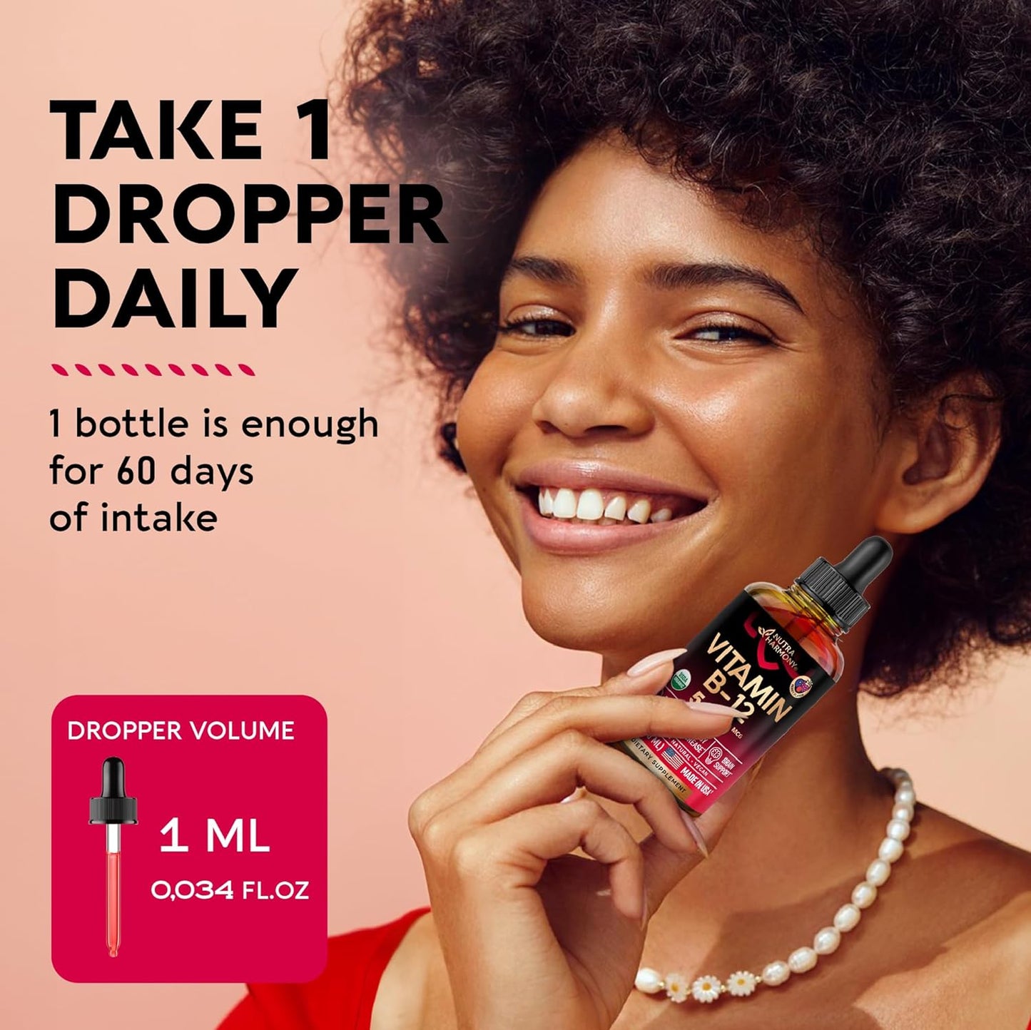 USDA Organic Vitamin B12 Sublingual Drops - Energize Food Supplements Palestine