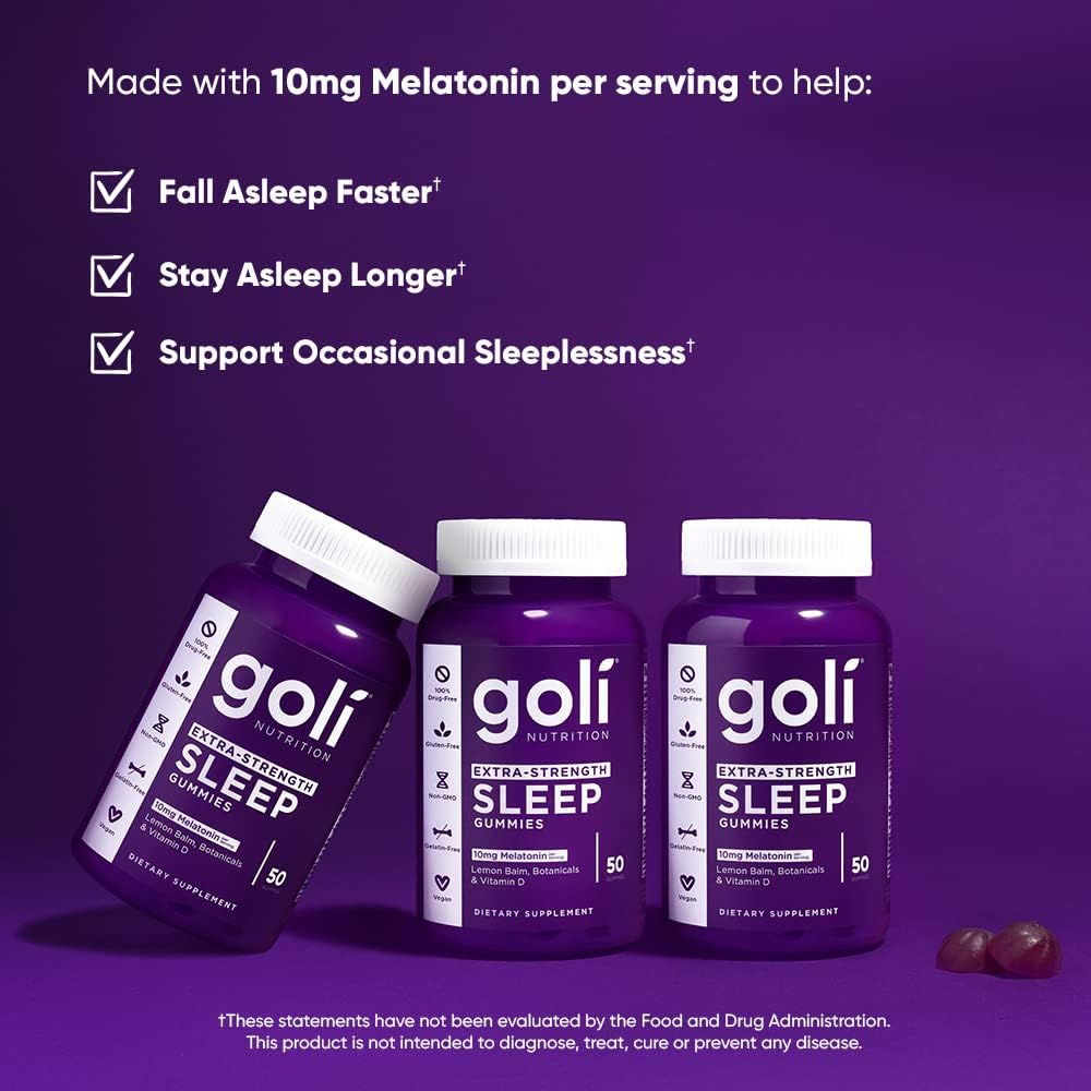 Goli Extra Strength Sleep Gummy 10mg Melatonin - Energize Food Supplements Palestine
