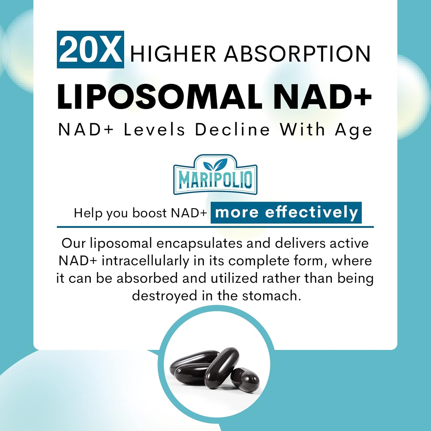 Liposomal NAD+ Supplement 1000 mg - Energize Food Supplements Palestine