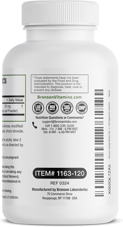 Bronson Ginkgo Biloba Extra - Energize Food Supplements Palestine