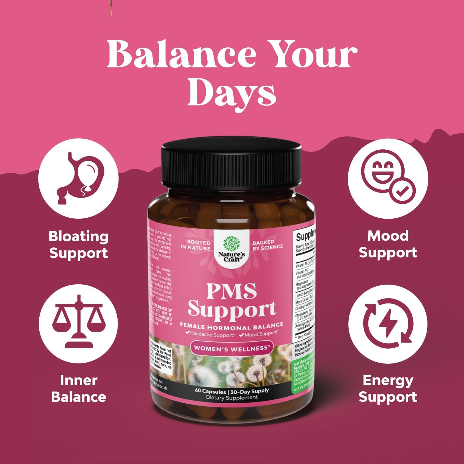 Advanced PMS Support Supplement for Women - Energize Food Supplements Palestine