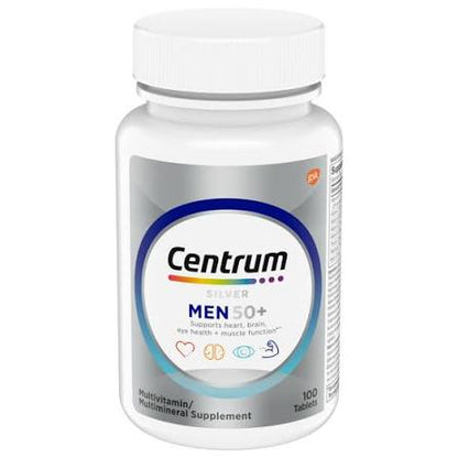 Centrum Silver Men’s 50+ 100 Tablet - Energize Food Supplements Palestine