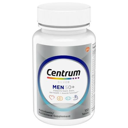 Centrum Silver Men’s 50+ 100 Tablet - Energize Food Supplements Palestine