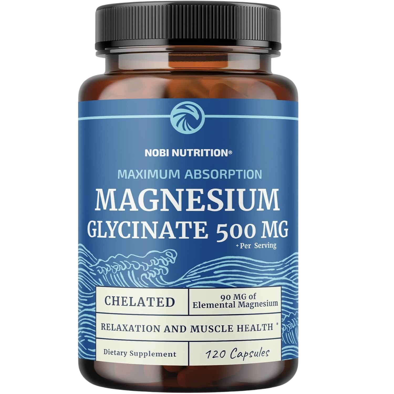 Magnesium Glycinate 500 mg 120 Capsules - Energize Food Supplements Palestine