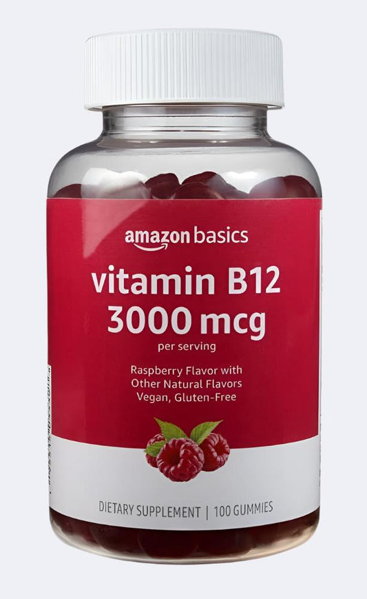 Amazon Basics Vitamin B12 3000 mcg Gummies - Energize Food Supplements Palestine