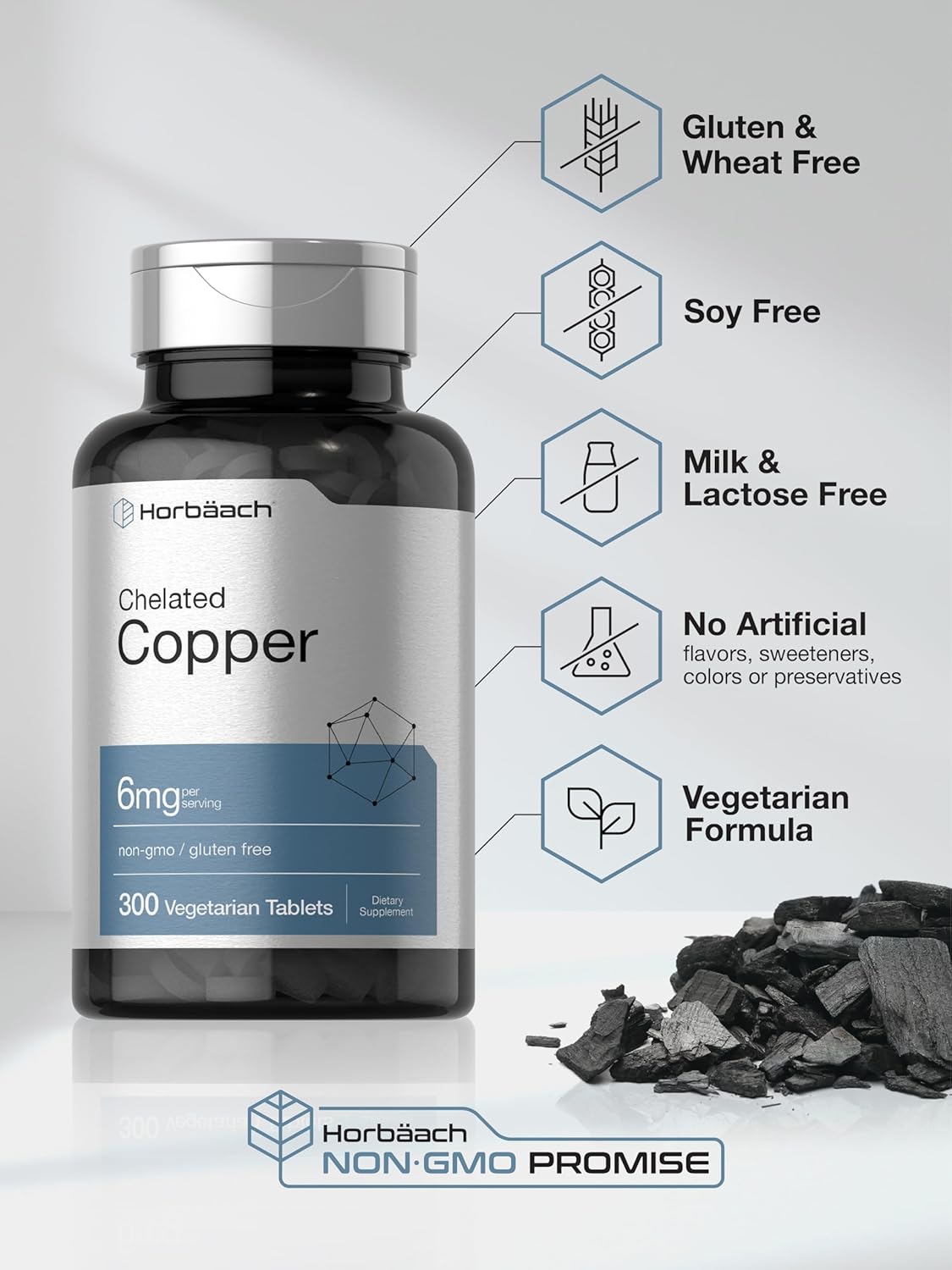 Horbäach Chelated Copper Supplement 6mg - Energize Food Supplements Palestine