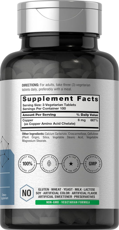 Horbäach Chelated Copper Supplement 6mg - Energize Food Supplements Palestine