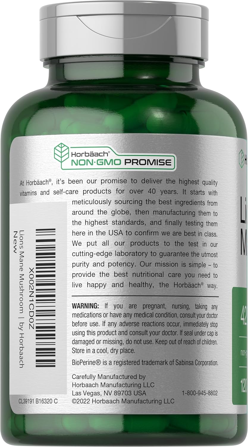 Horbäach Lions Mane Mushroom Extract - Energize Food Supplements Palestine