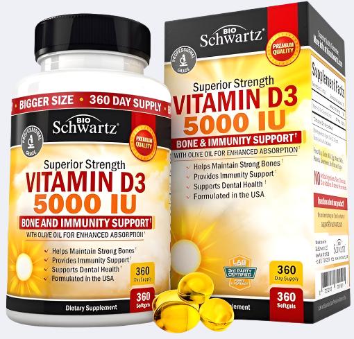 Vitamin D3 5000 IU (125 mcg) - Energize Food Supplements Palestine